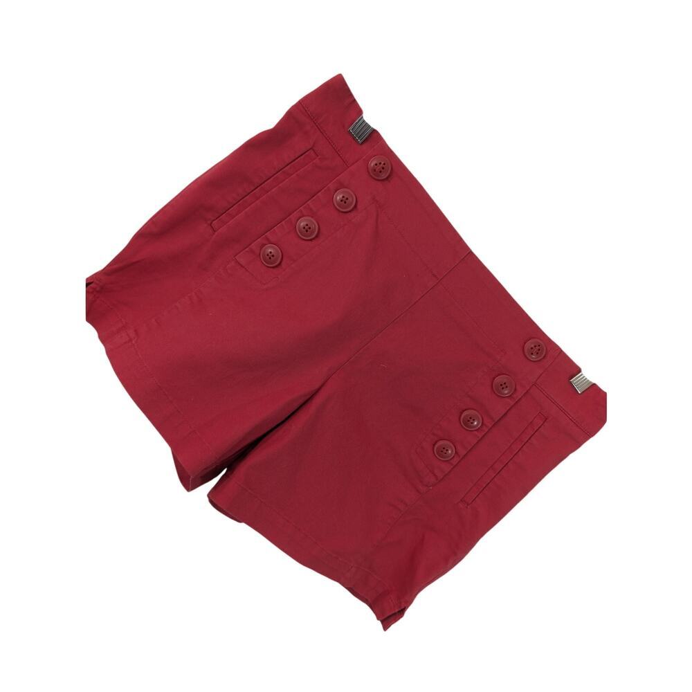 ANN TAYLOR LOFT! RIPE RED RIVIERA SHORTS, DOUBLE BUTTON ROW FRONT, SIDE ZIP! 4
